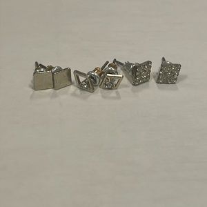 Assorted Silver Diamond Shaped earrings